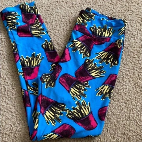 Lularoe MAJOR UNICORN French blue fry leggings OS - Picture 1 of 4